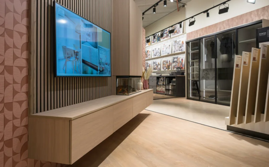 De showroom van woonwinkel Aanhuis.nl Amsterdam West - tvmeubel en wandpanelen