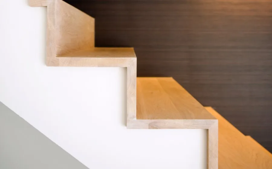 Close-up licht eiken trap