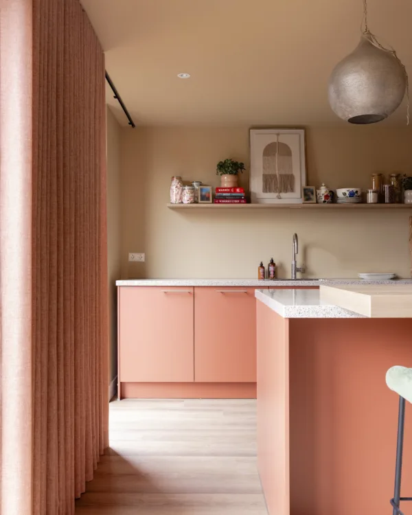 Terra inbetweens gordijnen in de keuken