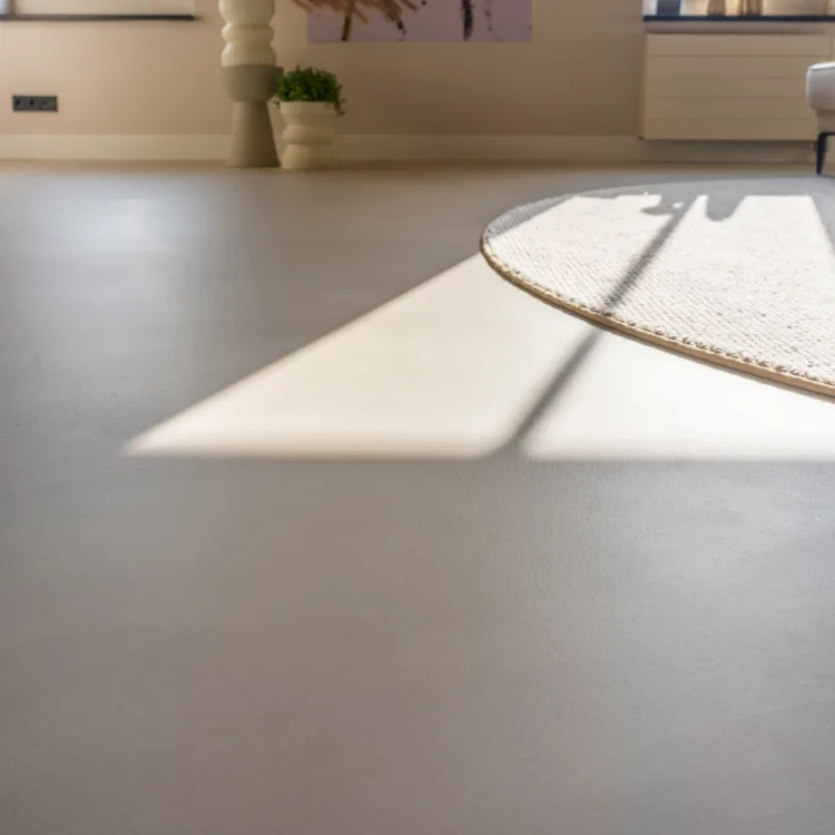 Gietvloer in de kleur Kiezel uitgekozen door Frans Uyterlinde